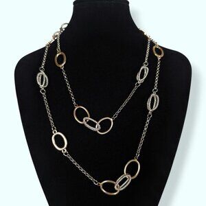 (2/$20) Long Metal Oval Link Necklace